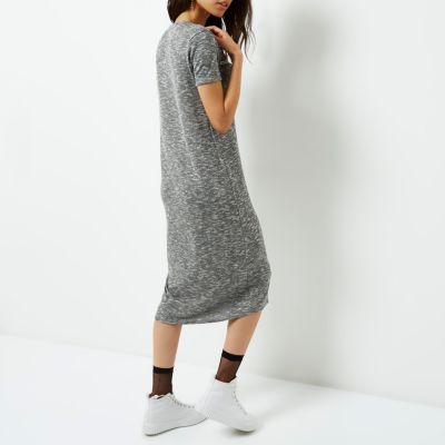 Grey &#39;simplicite&#39; print T-shirt maxi dress